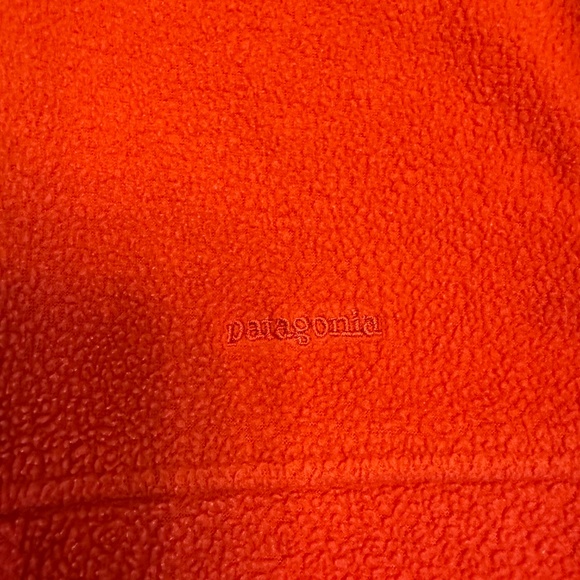 Vintage 90s Patagonia Synchilla Vest Mens L Orange Fleece Zip Up Jacket USA Made - Picture 2 of 8